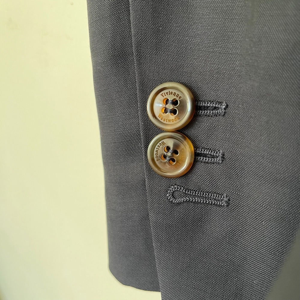 Vivienne Westwood Man Navy Blue 2-Button Blazer Jacket Made in Italy IT 52 US 42 - Picture 4 of 16